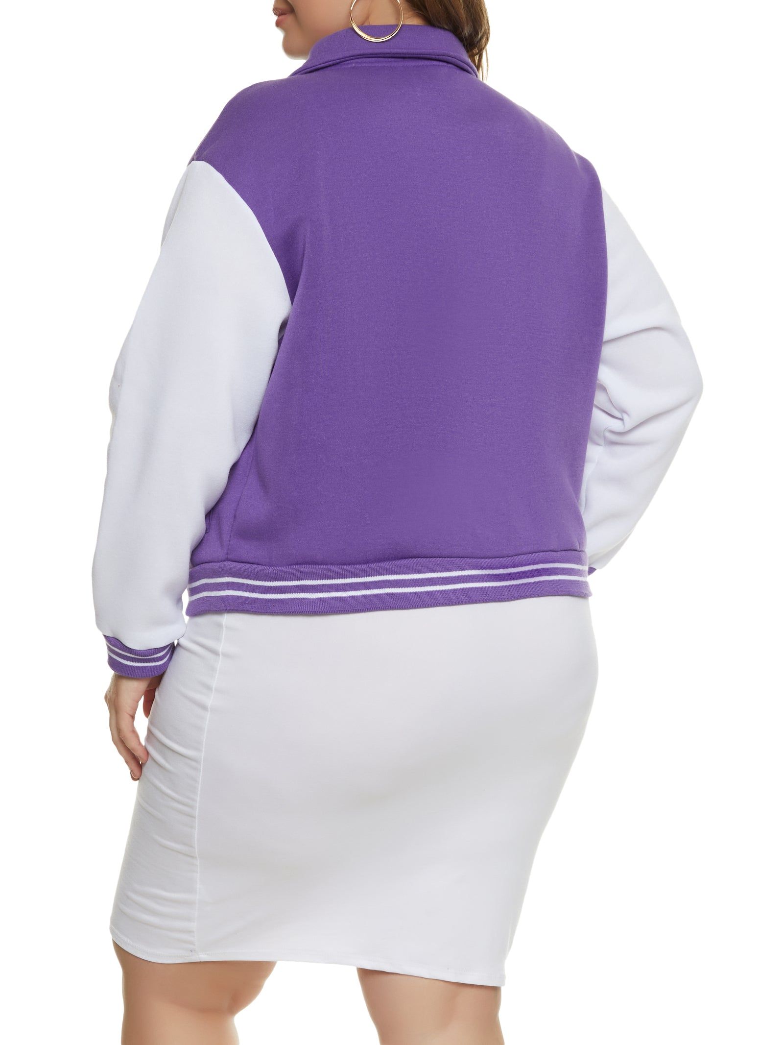 Plus Size Brooklyn Zip Front Varsity Jacket sold by Rainbow product image thumbnail 3
