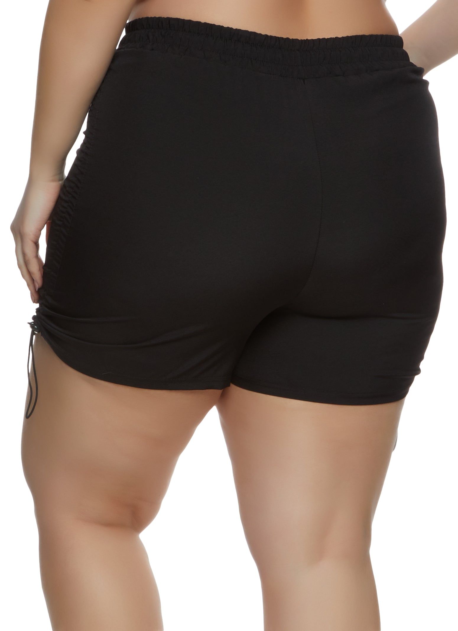 Plus Size Ruched Side Toggle Drawstring Shorts sold by Rainbow product image thumbnail 2