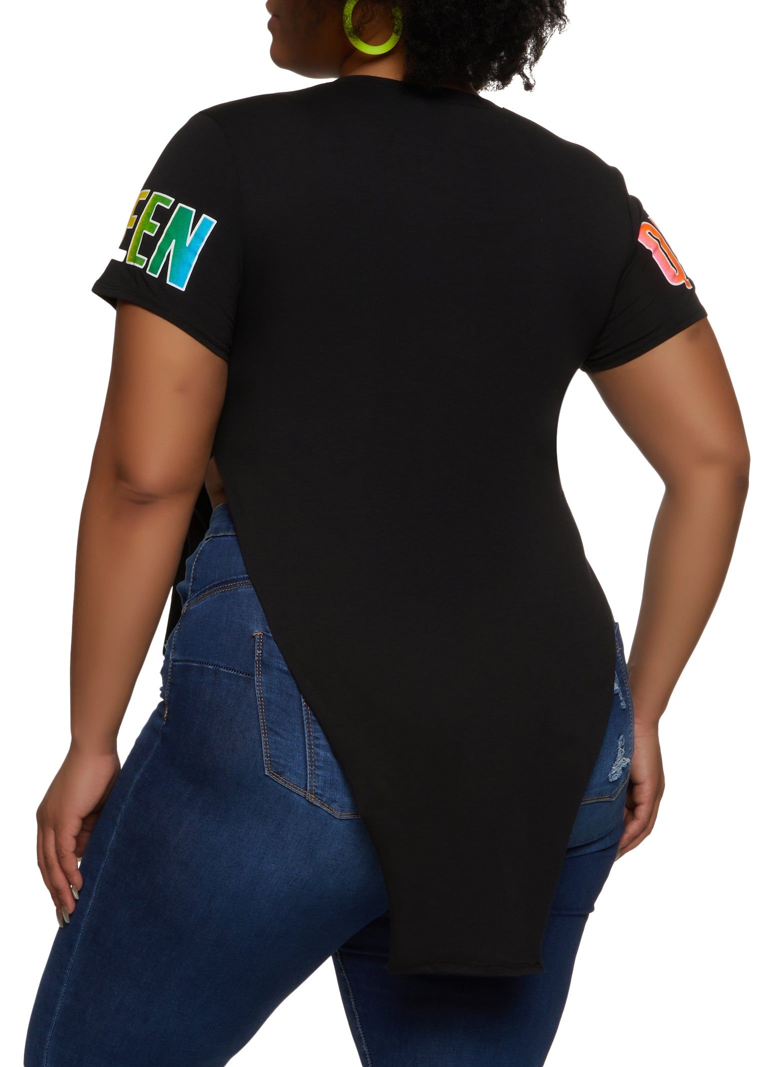 Plus Size Blessed Queen and Highly Favored Foil Graphic Tee sold by Rainbow product image thumbnail 2