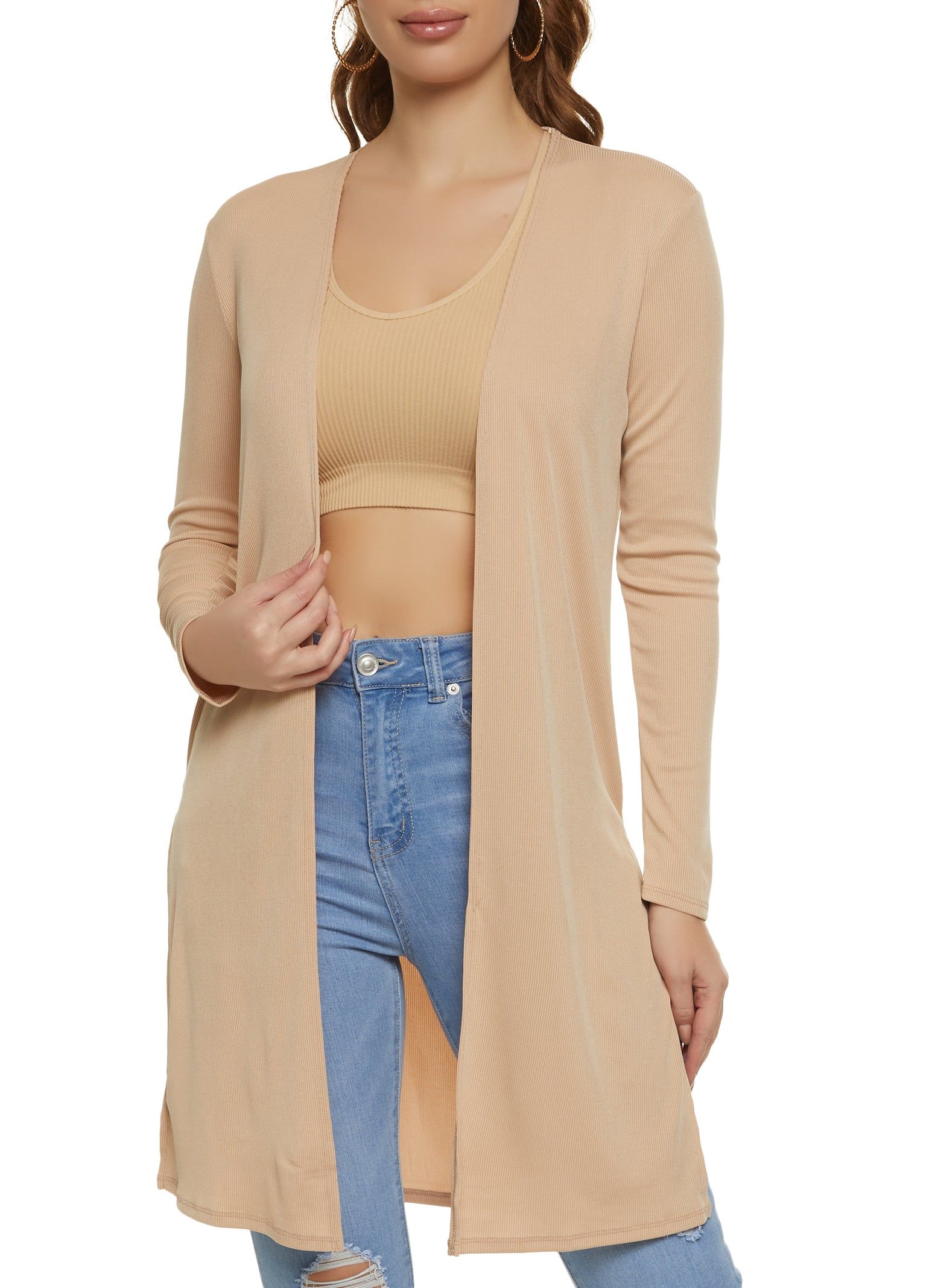 Solid Ribbed Open Front Duster sold by Rainbow