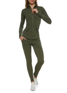 Solid Zip Front Mock Neck Track Jacket sold by Rainbow