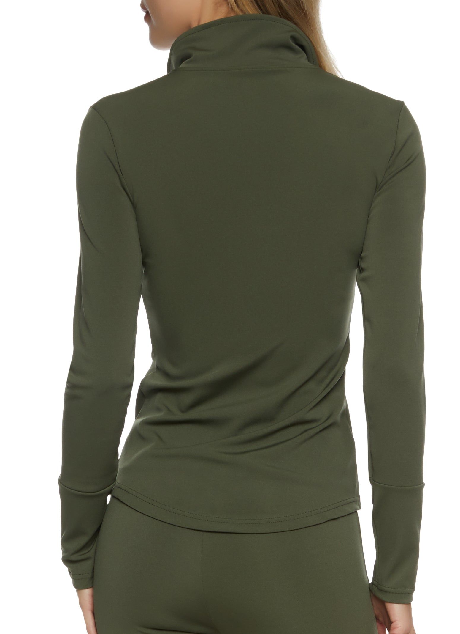 Solid Zip Front Mock Neck Track Jacket sold by Rainbow product image thumbnail 3