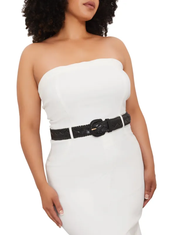 Plus Size Faux Suede Braided Belt sold by Rainbow