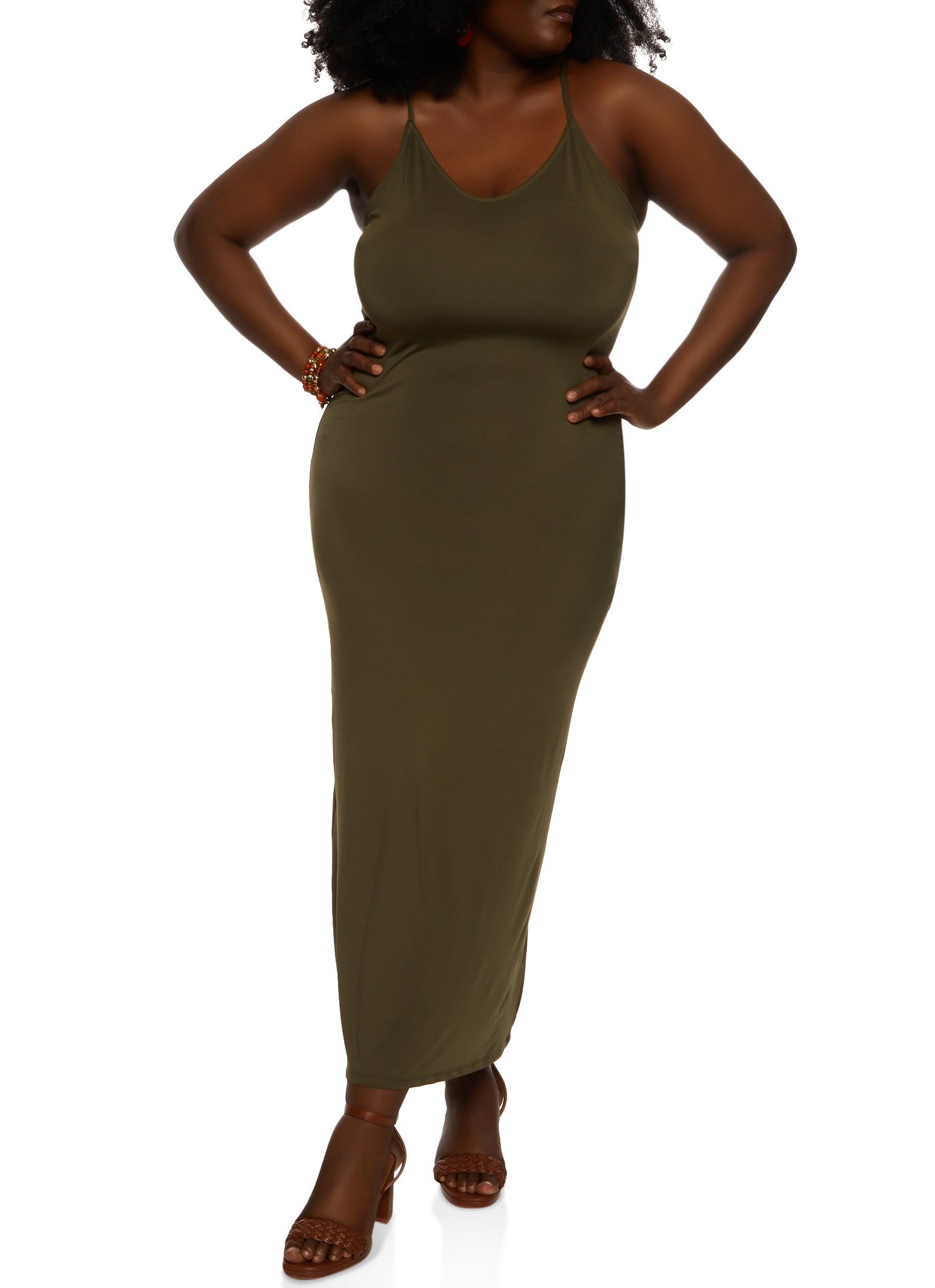 Plus Size Scoop Neck Bodycon Maxi Dress sold by Rainbow product image thumbnail 2