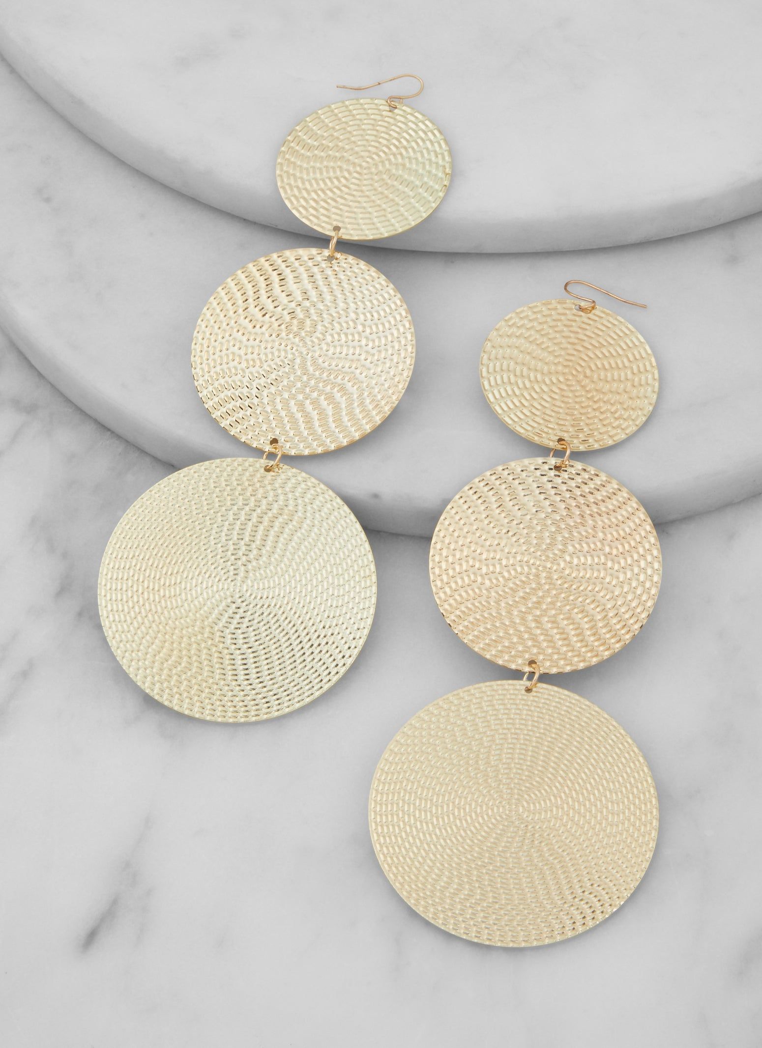 Metallic Disk Drop Earrings sold by Rainbow product image thumbnail 2