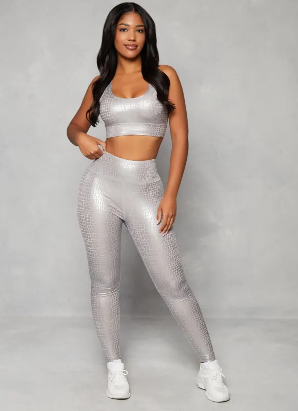 Faux Croc Leggings sold by Rainbow