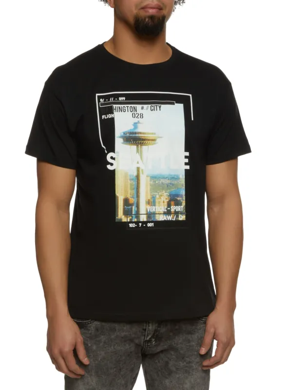 Mens Seattle Graphic T Shirt sold by Rainbow