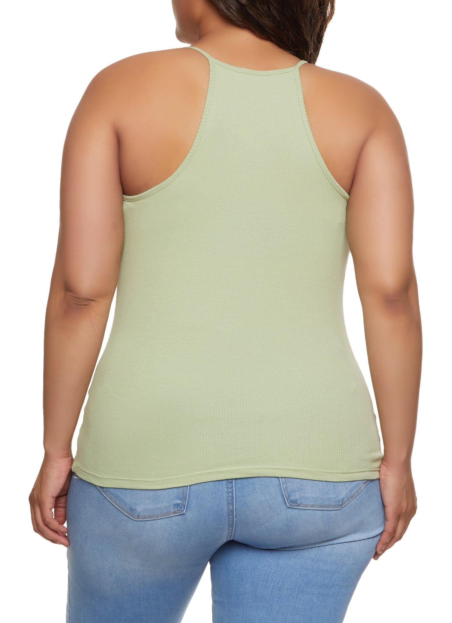 Plus Size Rib Knit Racerback Tank Top sold by Rainbow product image thumbnail 2