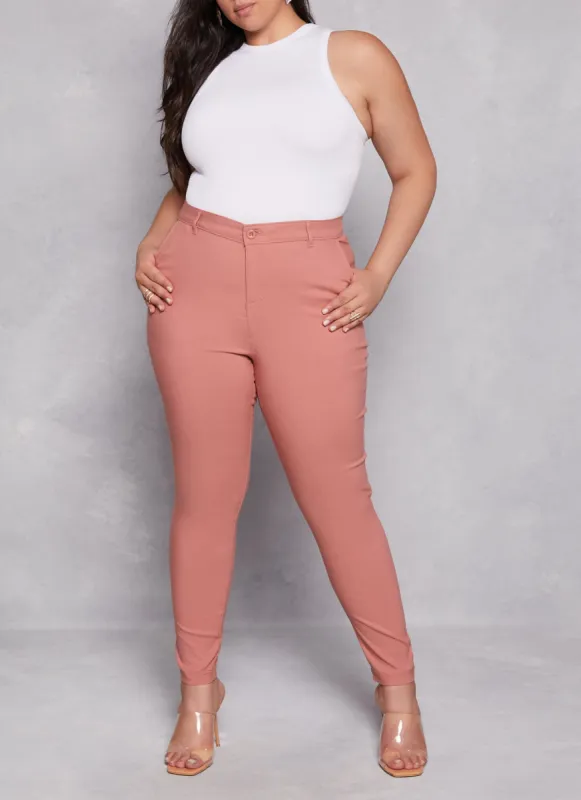 Plus Size Hyperstretch Skinny Leg Dress Pants sold by Rainbow