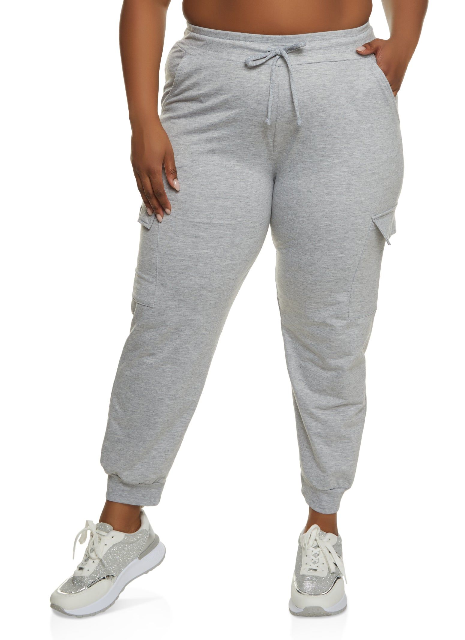 Plus Size French Terry Cargo Pocket Joggers sold by Rainbow