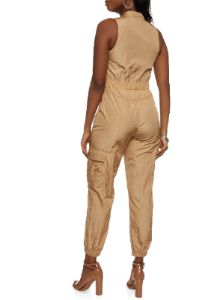 Sleeveless Zip Front Parachute Jumpsuit sold by Rainbow