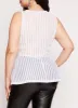 Plus Size Shadow Stripe Peplum Tank Top sold by Rainbow