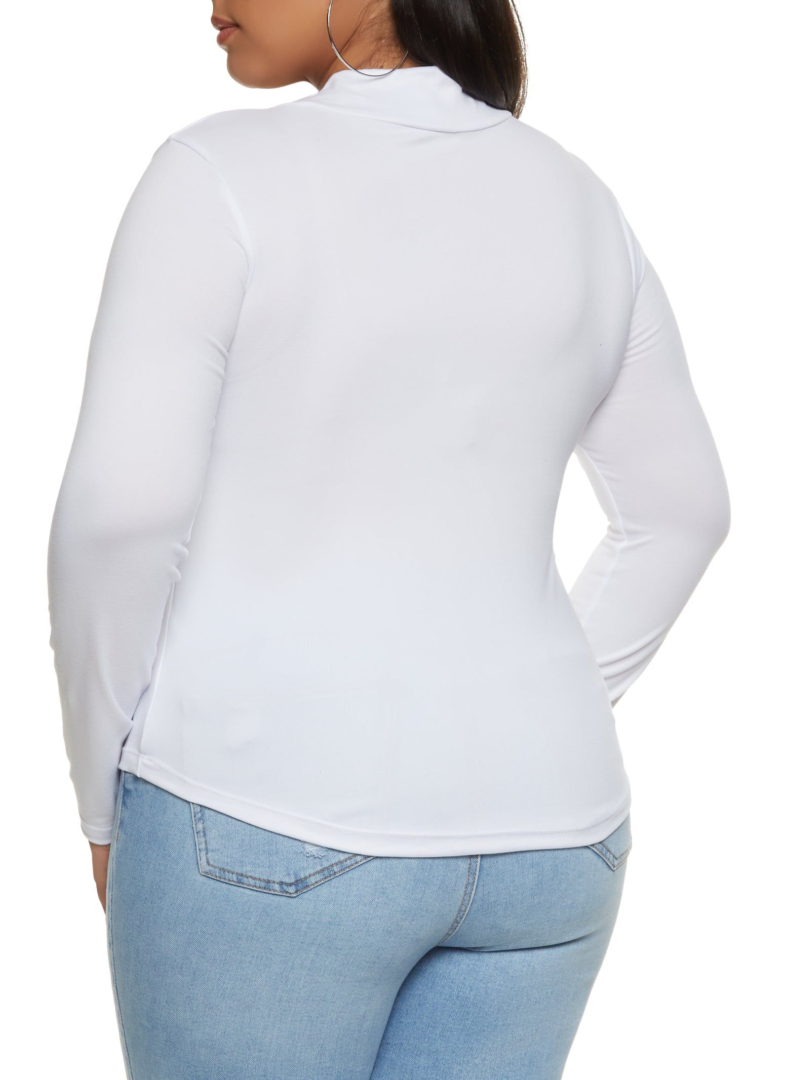 Plus Size Caged Keyhole Mock Neck Long Sleeve Top sold by Rainbow product image thumbnail 2