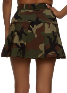 Belted Pocket Detail Pleated Skirt sold by Rainbow