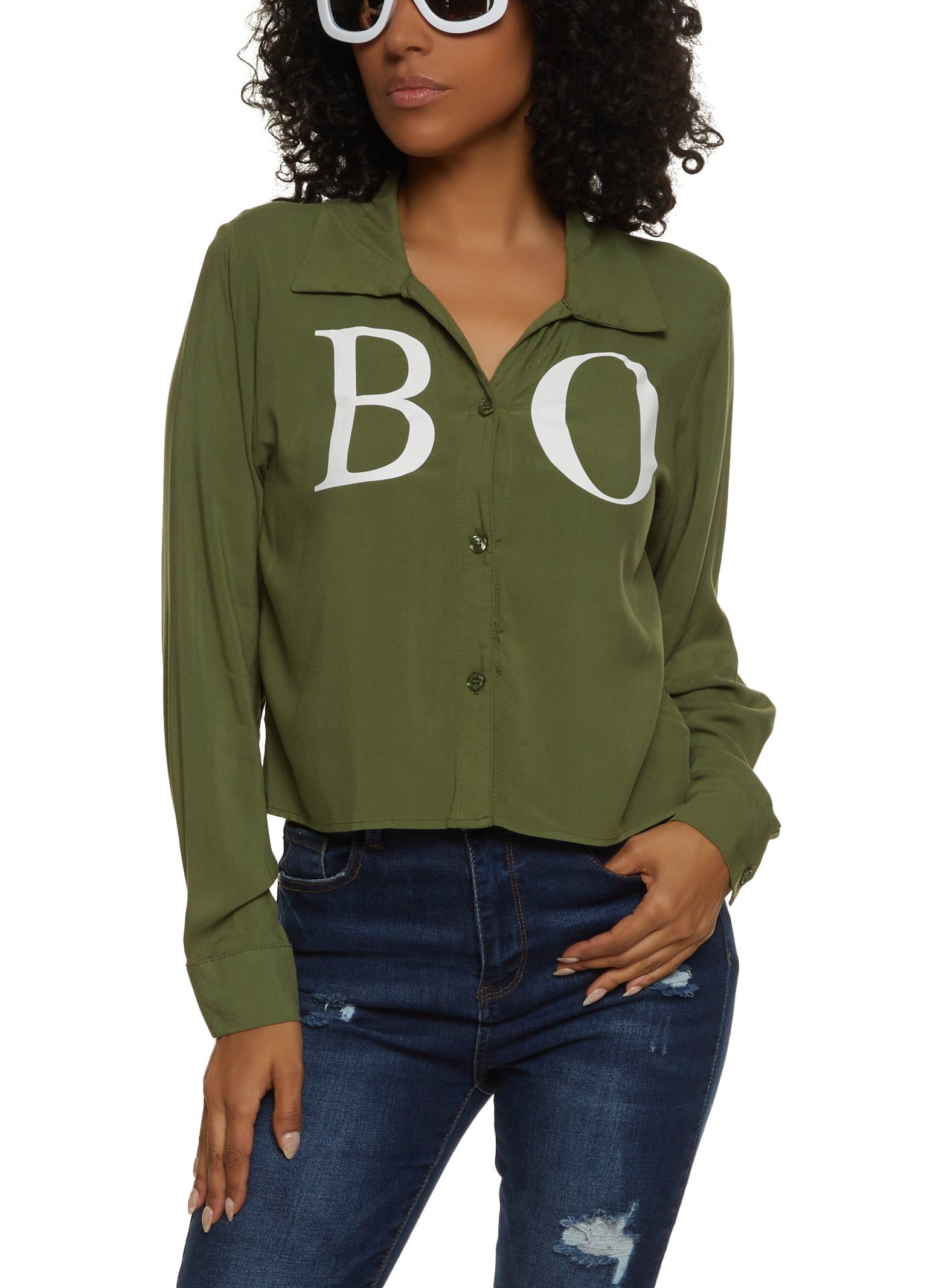 Boss Graphic Button Front Shirt sold by Rainbow