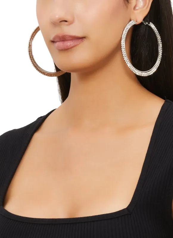 Cubic Zirconia Hoop Earrings sold by Rainbow