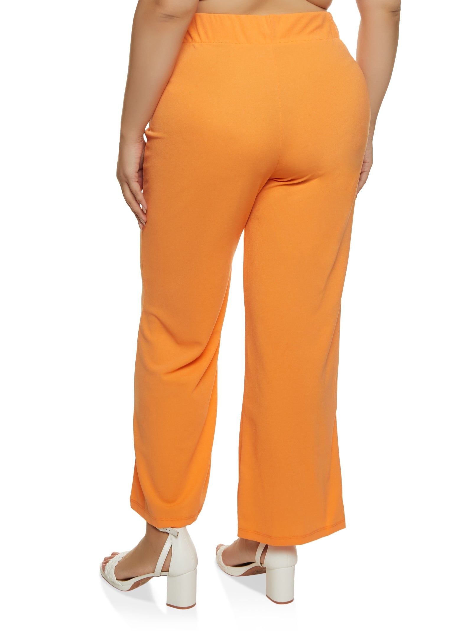 Plus Size Crepe Knit Pintuck Wide Leg Pants sold by Rainbow product image thumbnail 2