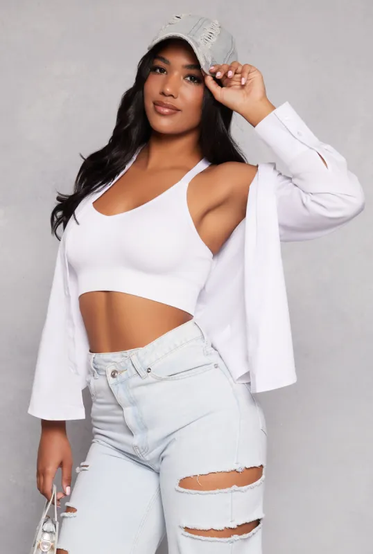 Button Front Long Sleeve Tunic Shirt sold by Rainbow