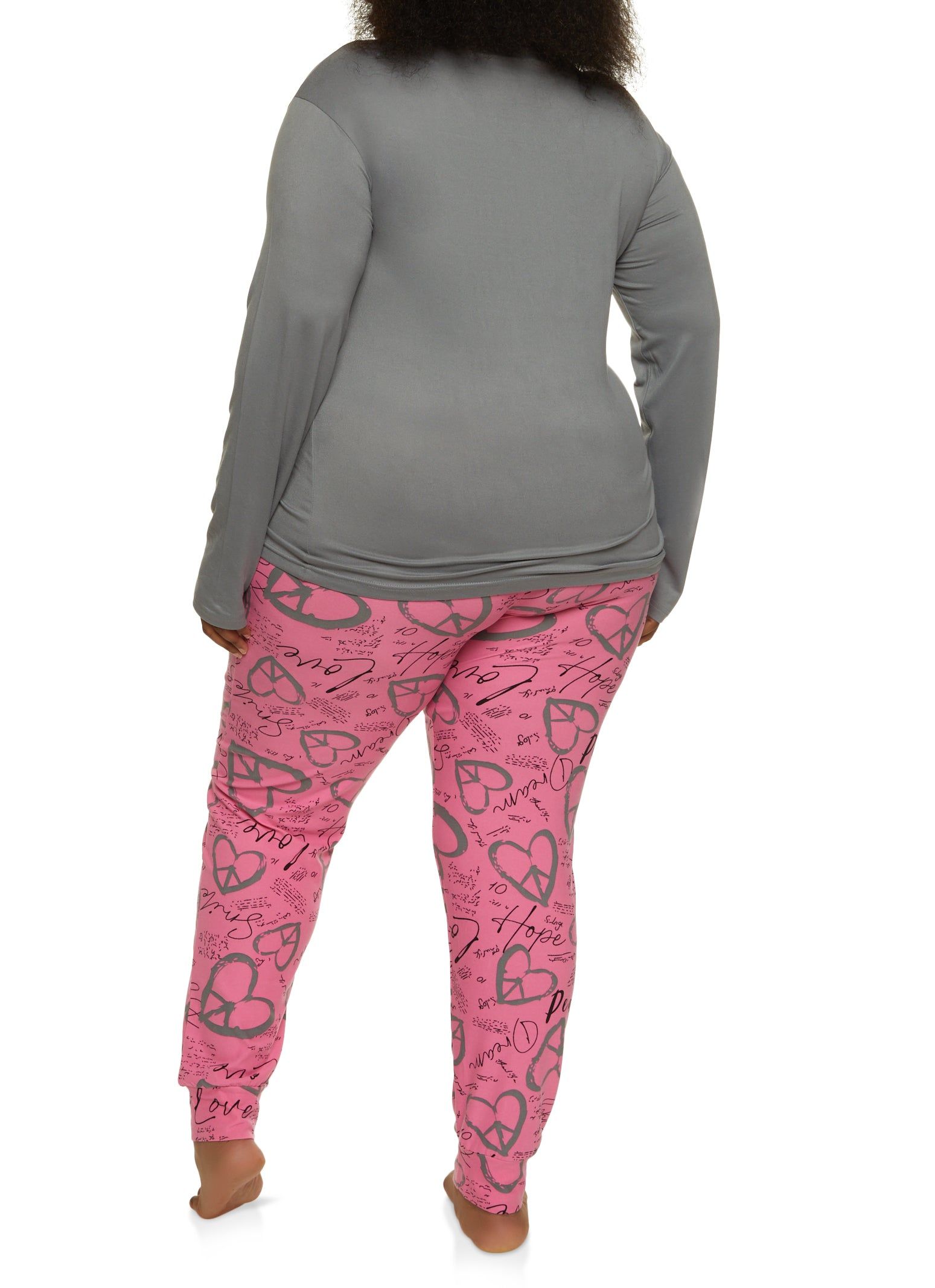 Plus Graphic Print Pajama Long Sleeve Top and Pants sold by Rainbow product image thumbnail 2