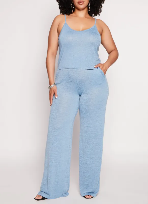 Plus Size Daisy Wide Leg High Waist Pants sold by Rainbow