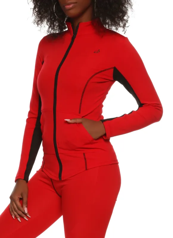 Mock Neck Zip Front Track Jacket sold by Rainbow