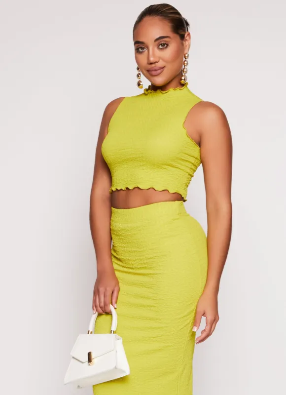 Textured Knit Sleeveless Crop Top sold by Rainbow