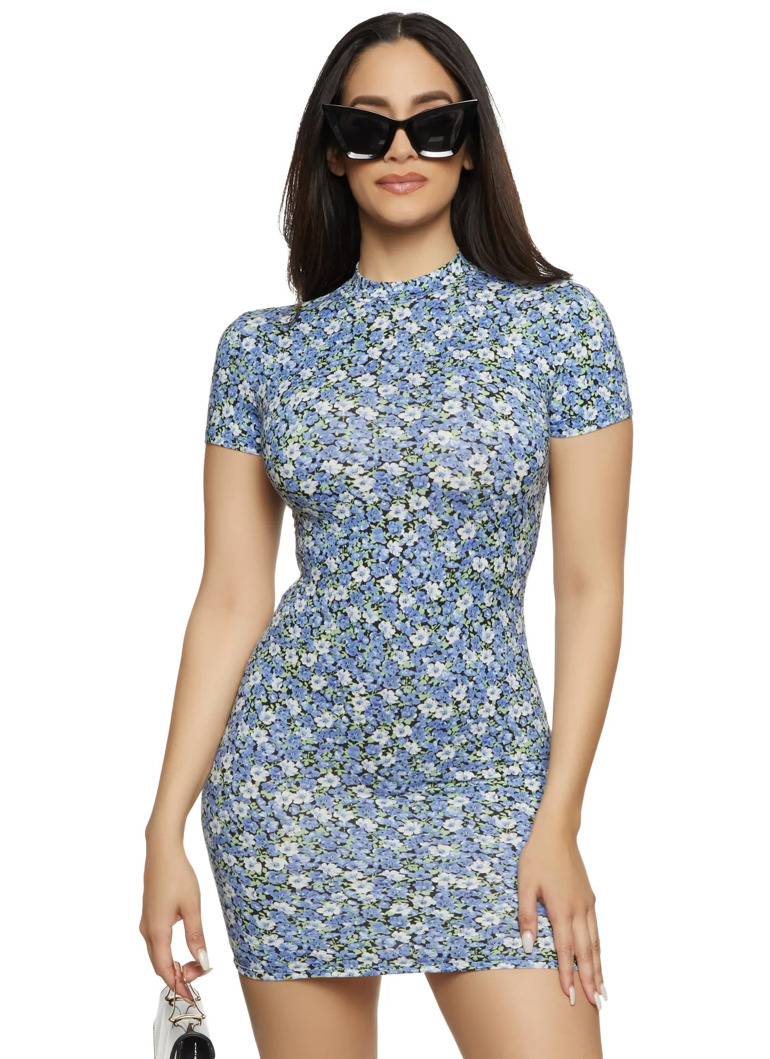 Mock Neck Bodycon T Shirt Dress sold by Rainbow