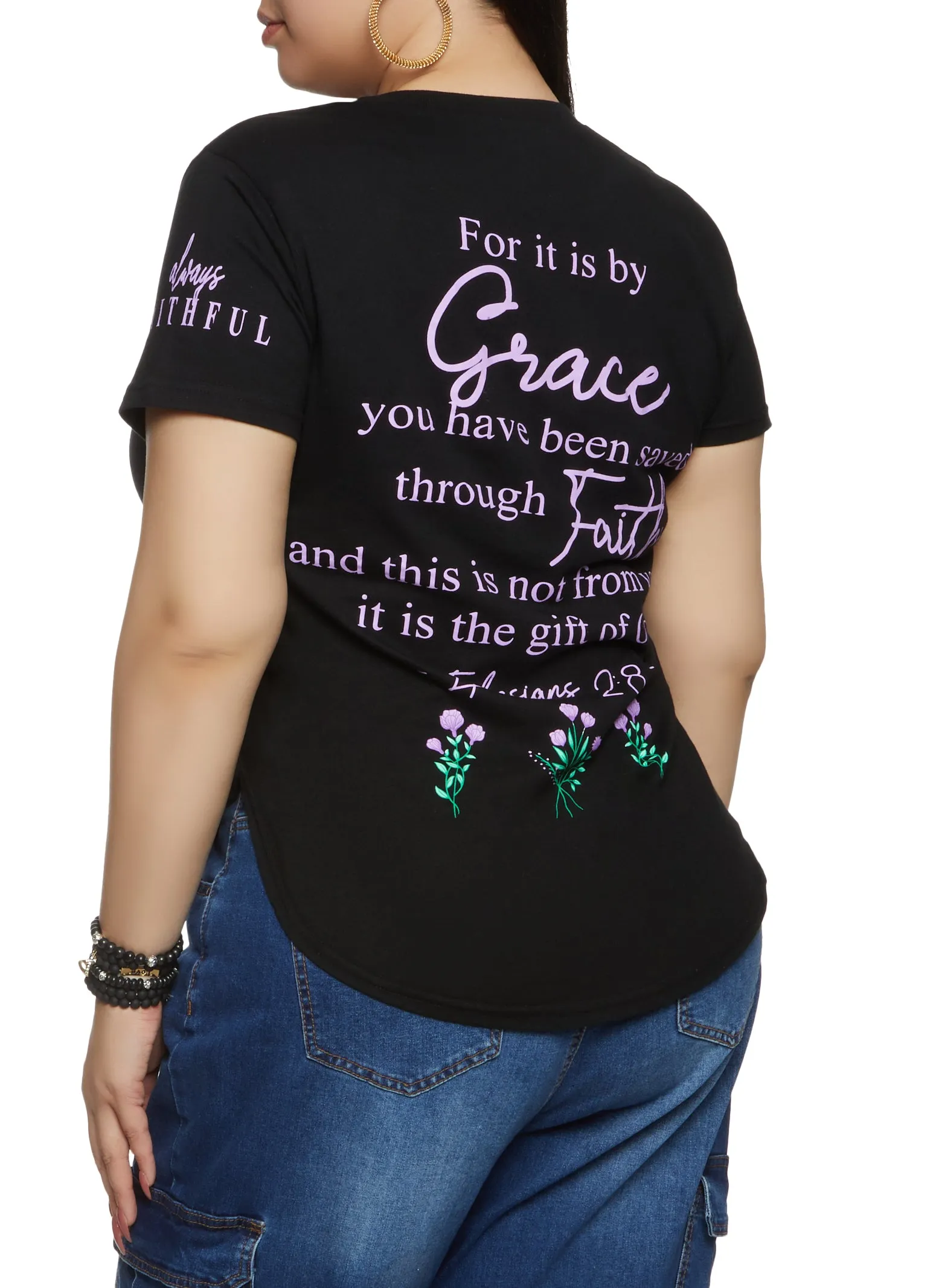 Plus Size Always Faithful Graphic Tee sold by Rainbow product image thumbnail 2