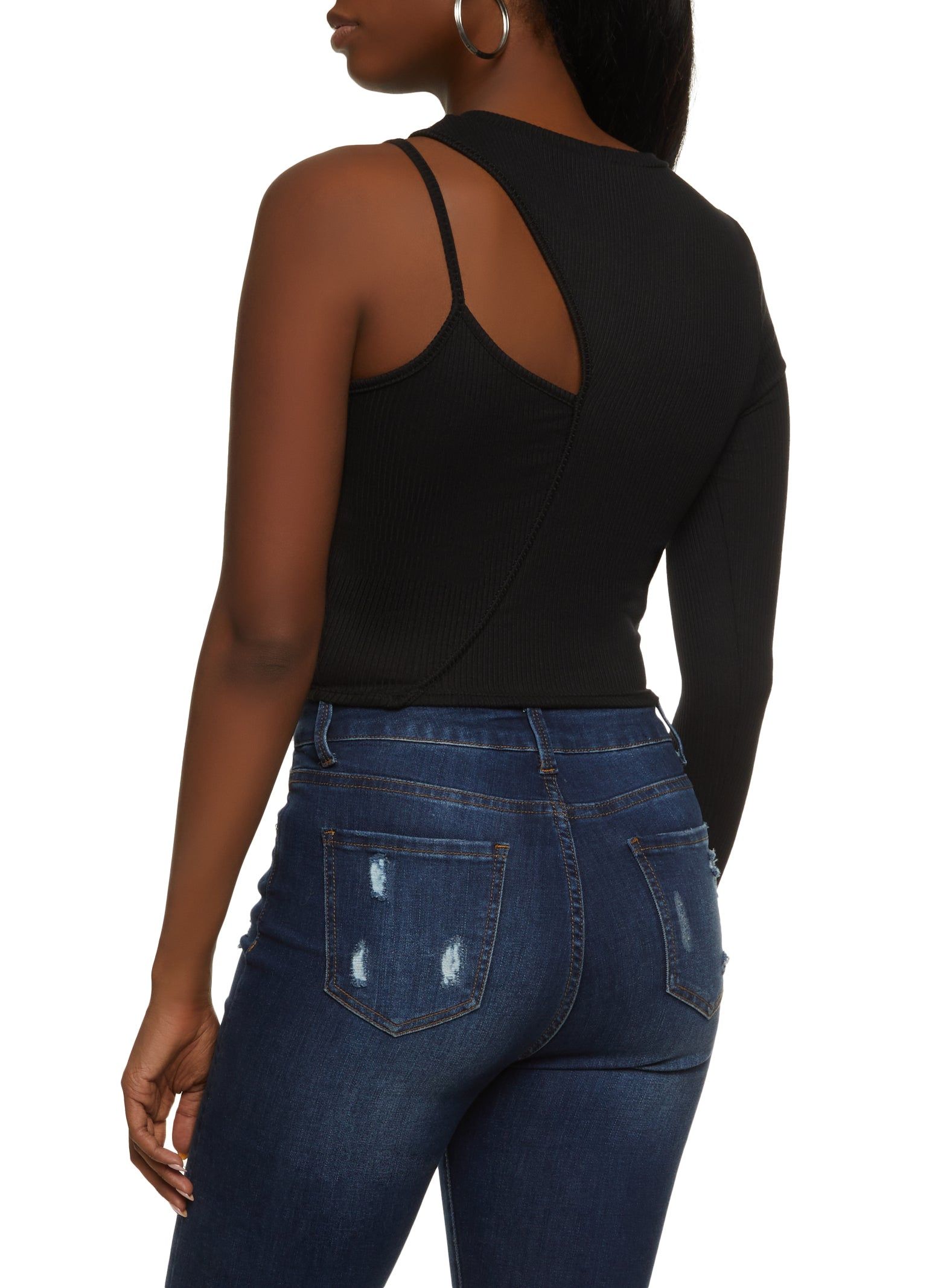 Asymmetrical Cut Out One Shoulder Top sold by Rainbow product image thumbnail 2