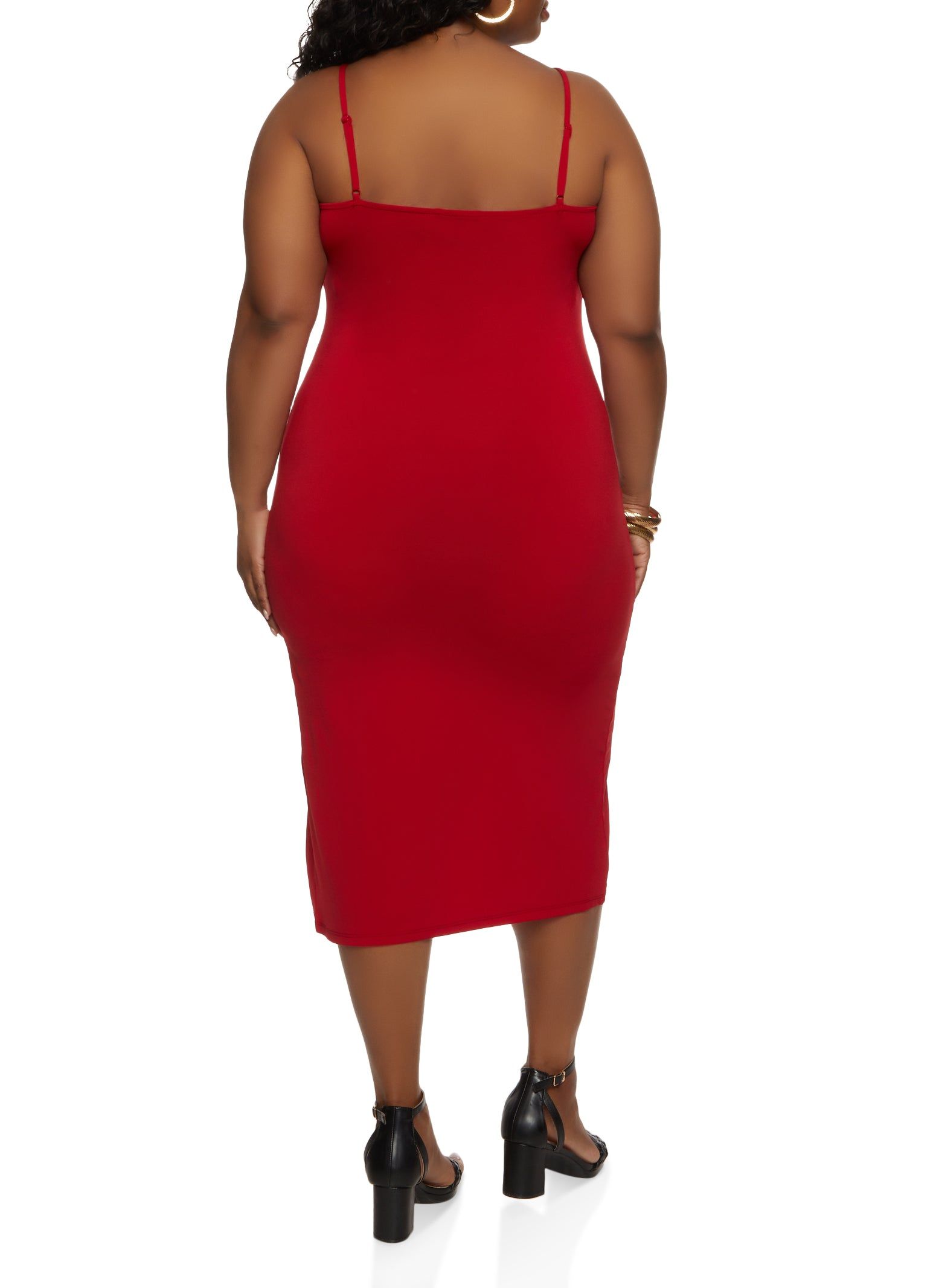 Plus Size Side Slit Cami Midi Dress sold by Rainbow product image thumbnail 3