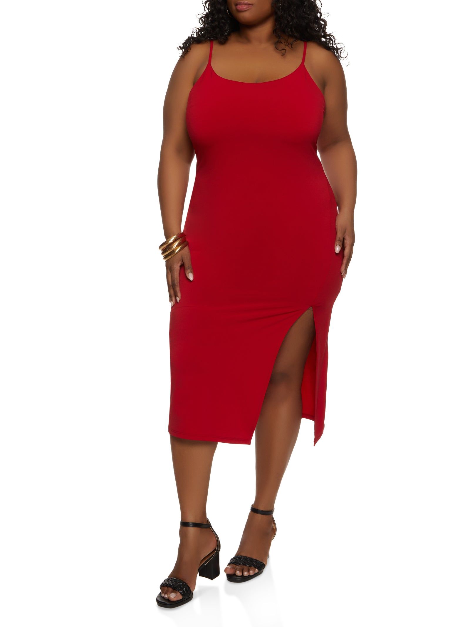Plus Size Side Slit Cami Midi Dress sold by Rainbow product image thumbnail 2
