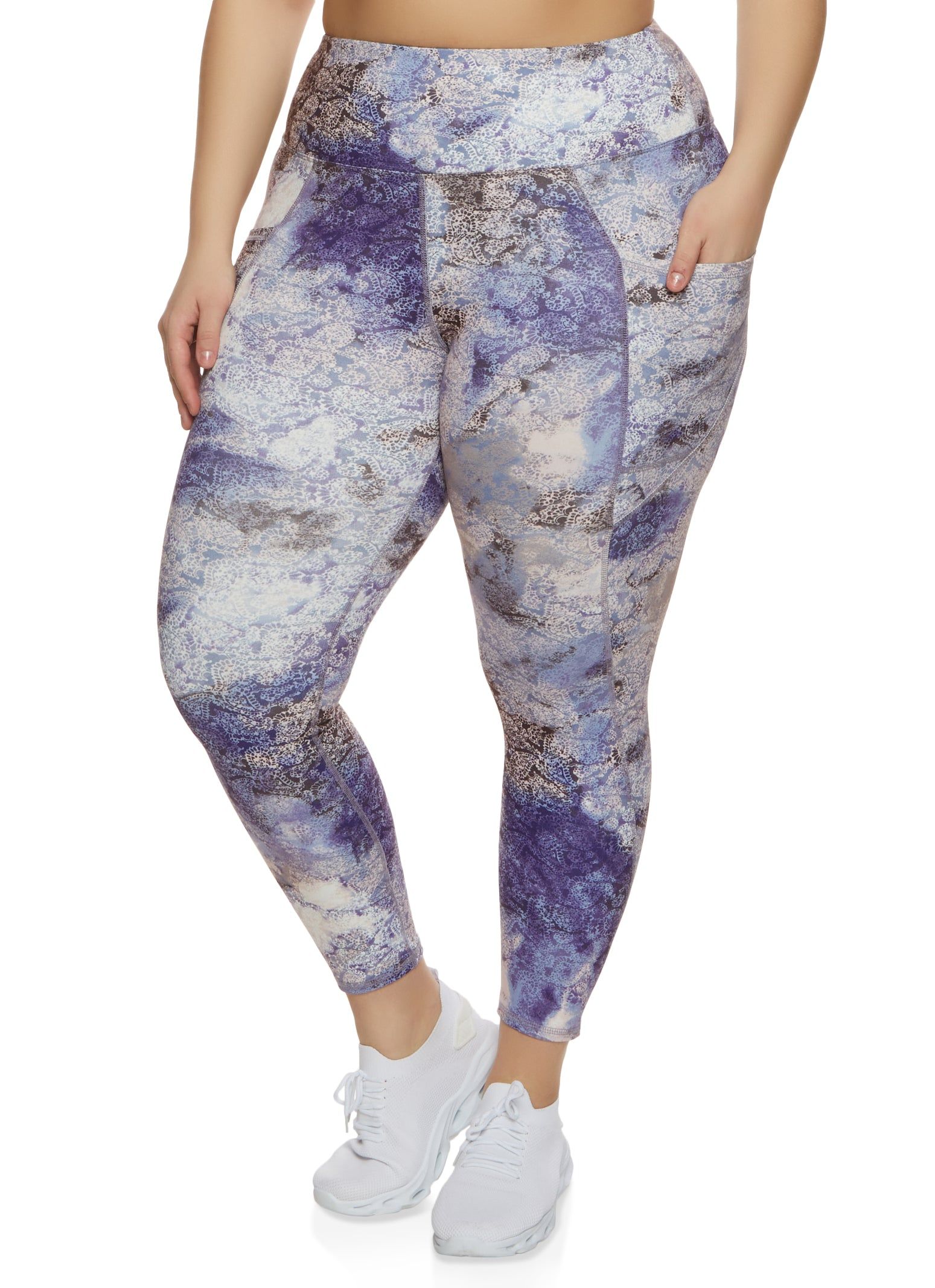 Plus Size Printed Cell Phone Pocket Leggings sold by Rainbow