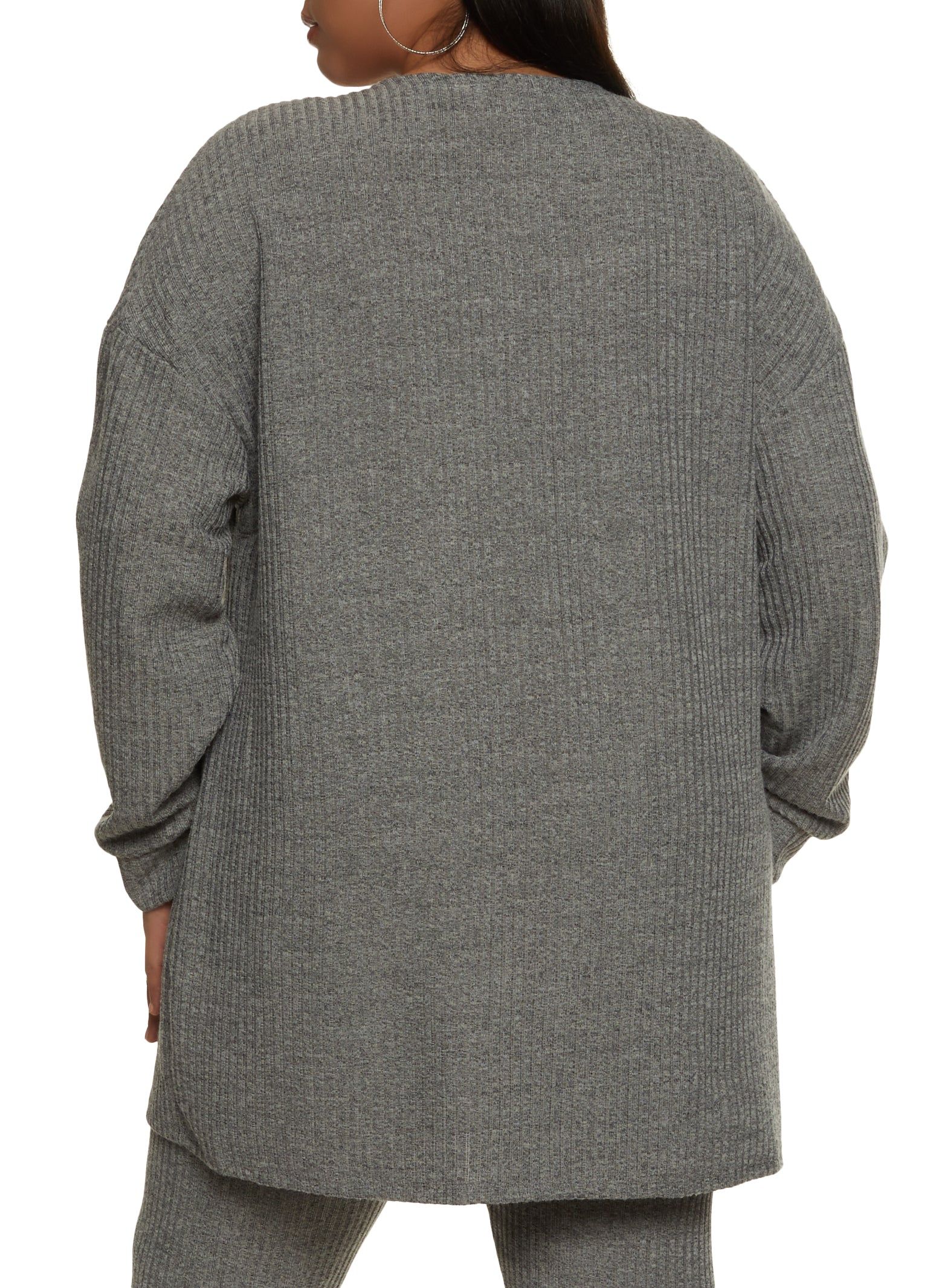 Plus Size Ribbed Open Front Cardigan sold by Rainbow product image thumbnail 3