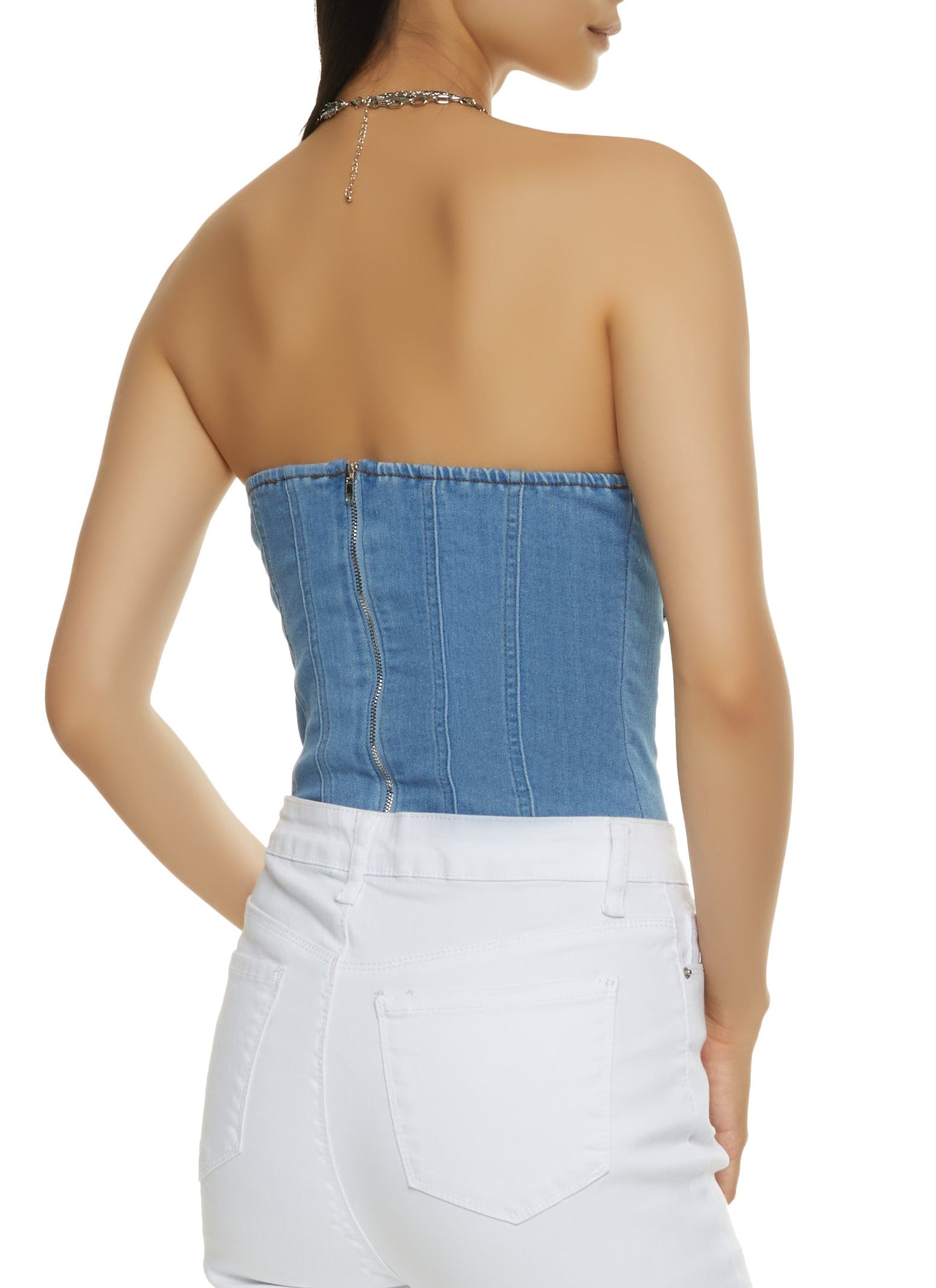 Denim Corset Bodysuit sold by Rainbow product image thumbnail 3