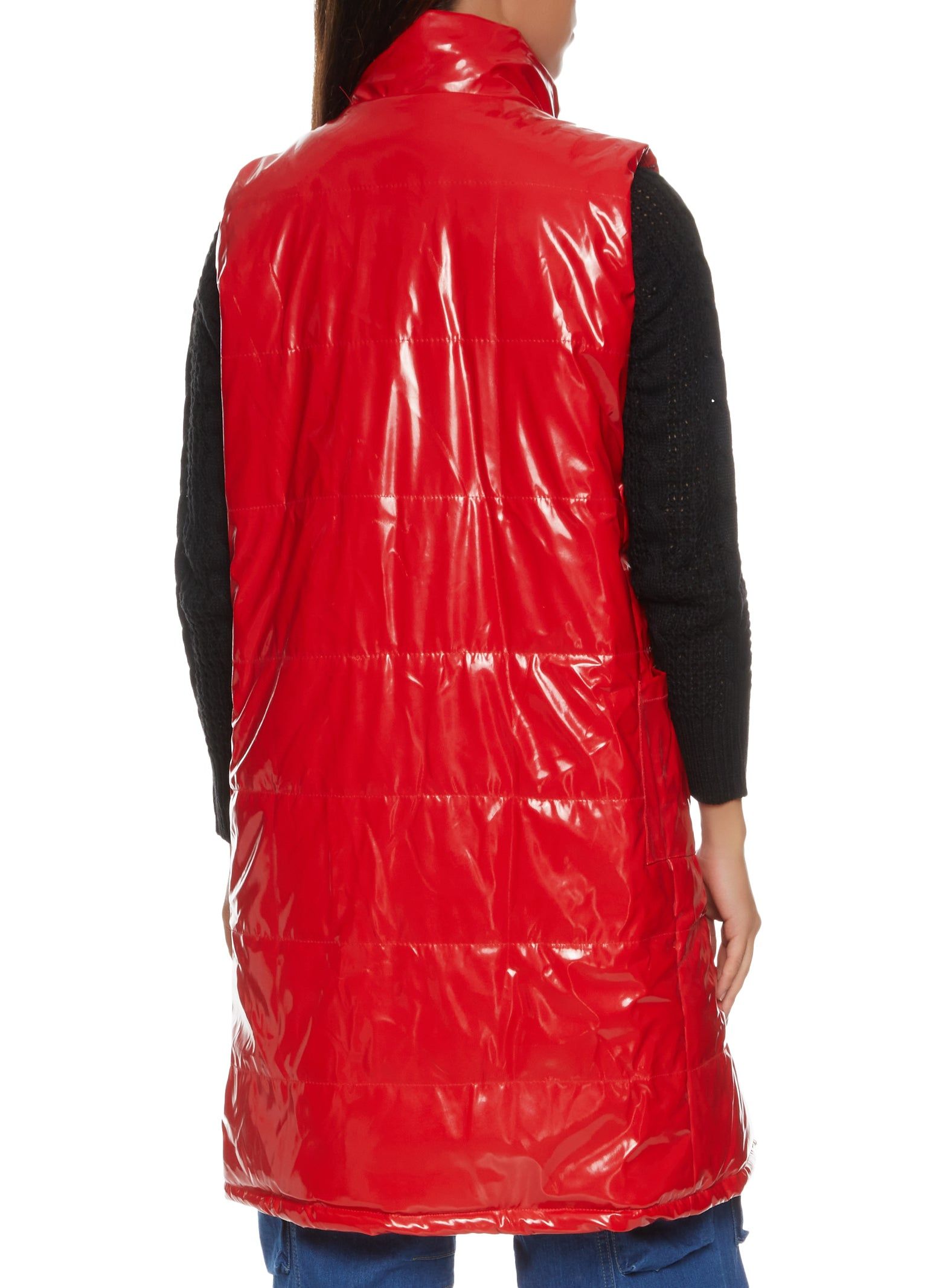 Faux Patent Leather Longline Puffer Vest sold by Rainbow product image thumbnail 2
