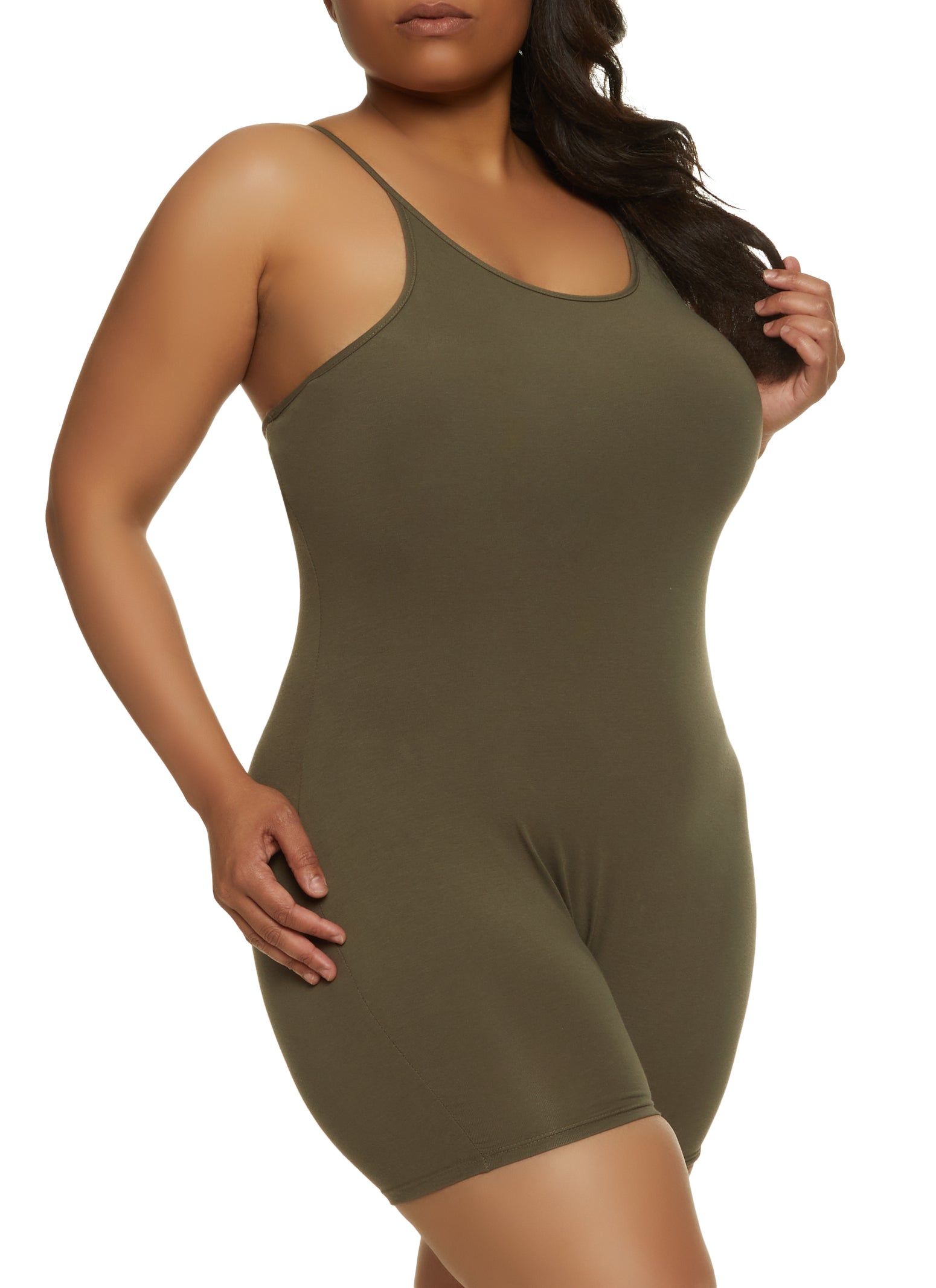 Plus Size Basic Cami Romper sold by Rainbow
