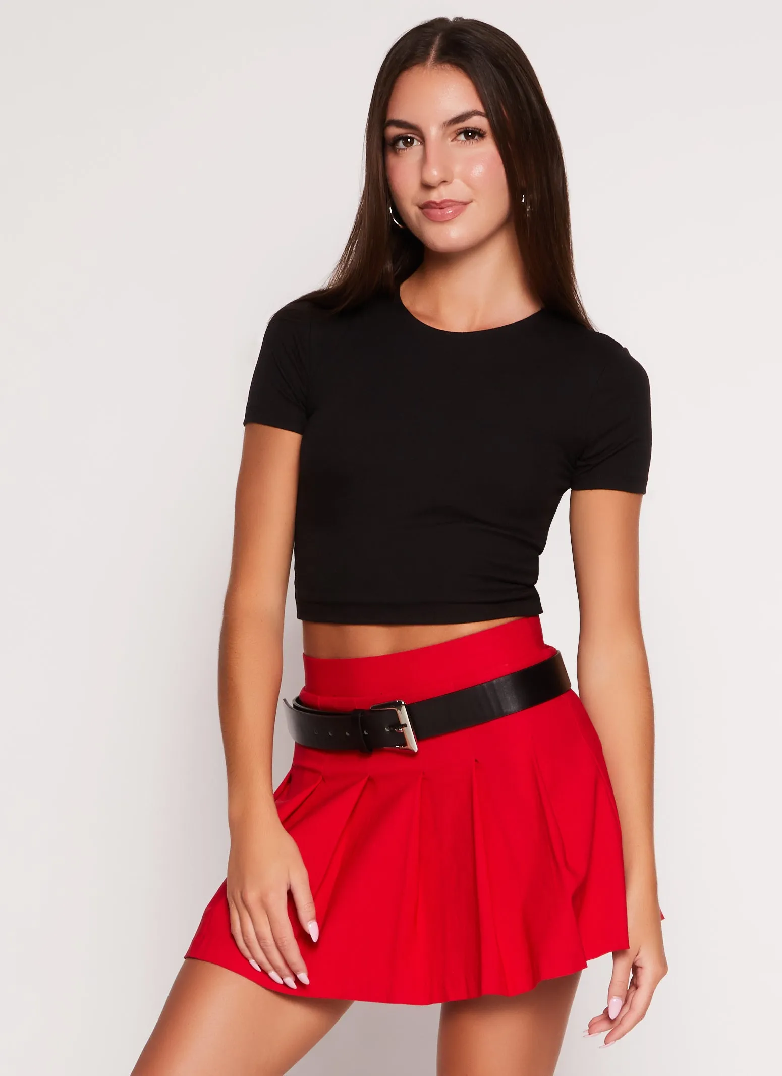 Crew Neck Basic Cropped Tee sold by Rainbow