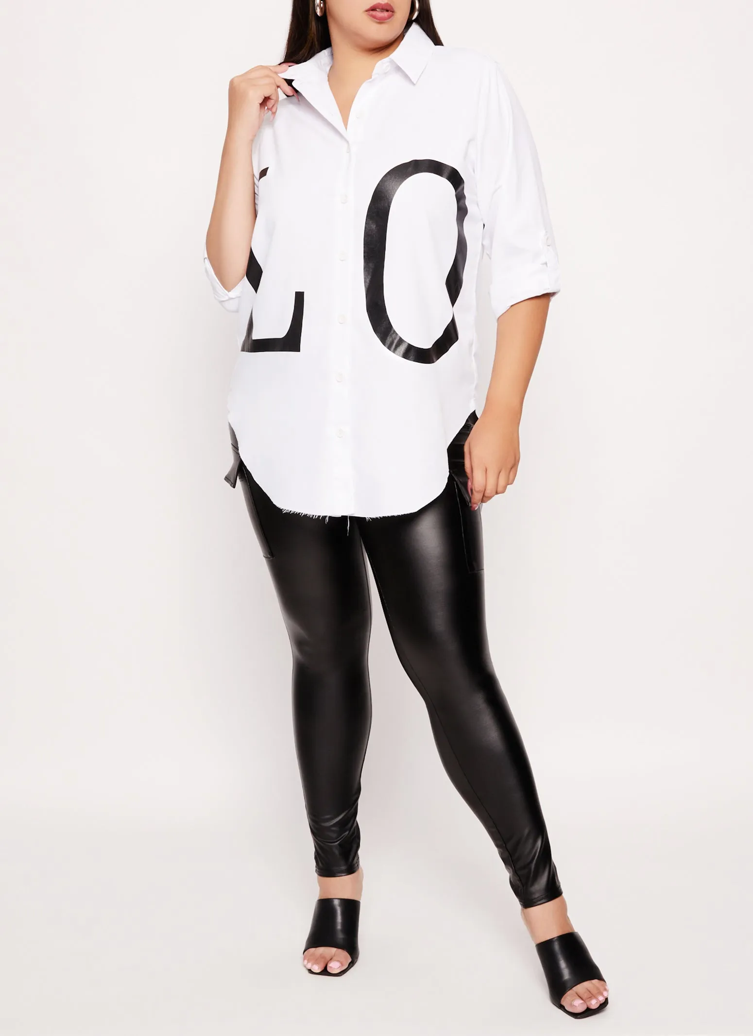 Plus Size Love Graphic Button Front Shirt sold by Rainbow product image thumbnail 2