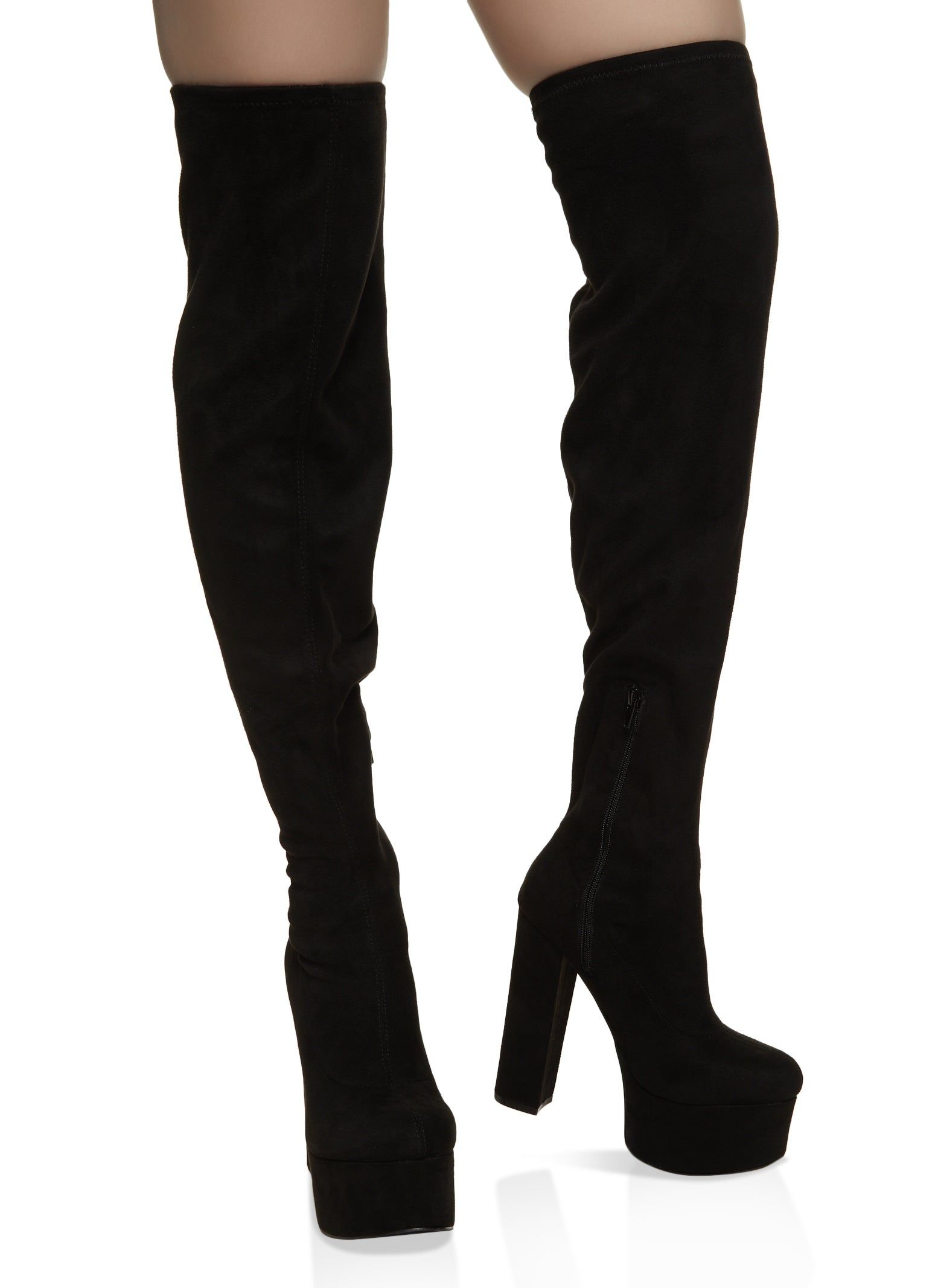Round Toe Platform Over The Knee Boots sold by Rainbow product image thumbnail 2