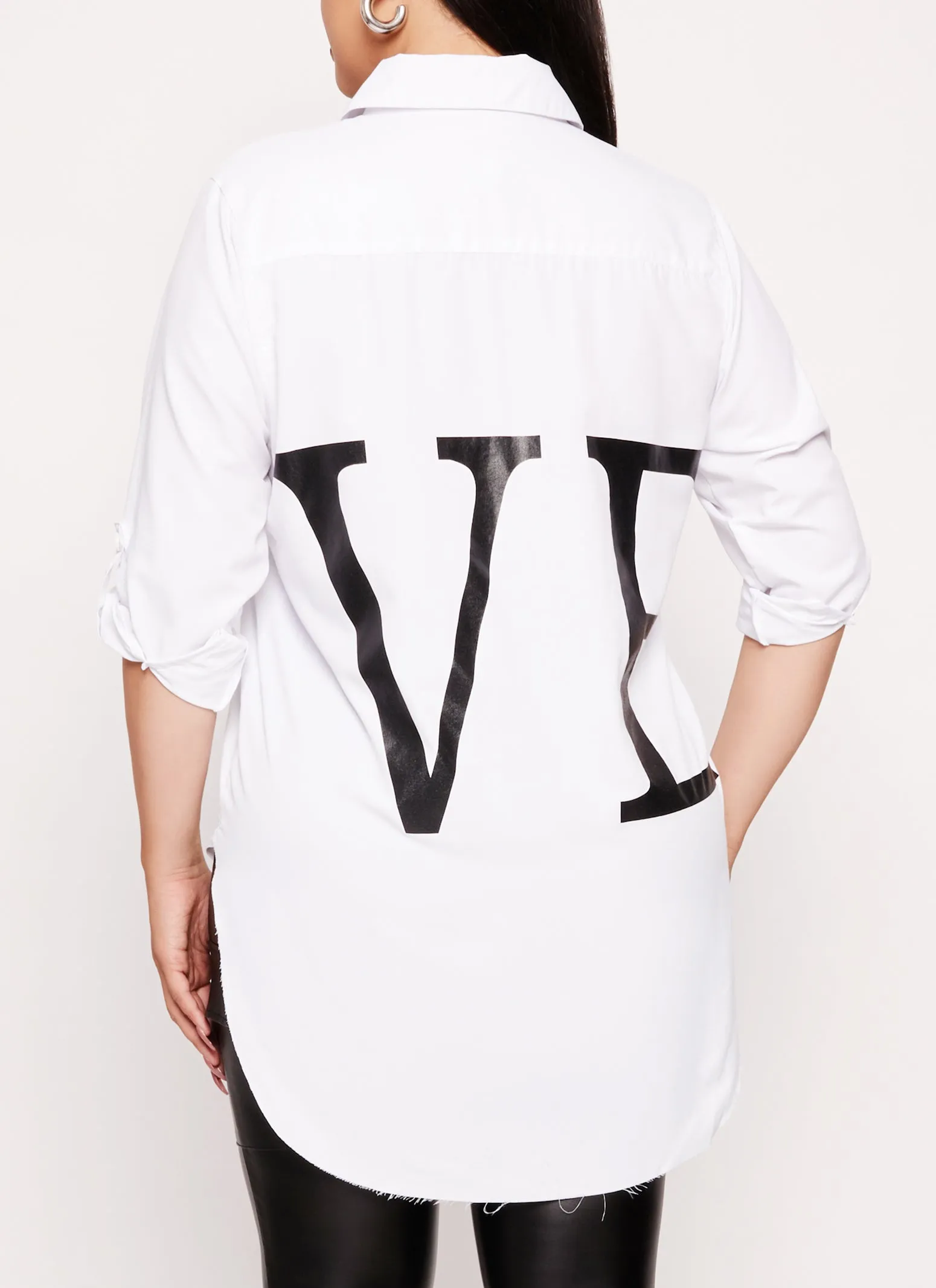 Plus Size Love Graphic Button Front Shirt sold by Rainbow product image thumbnail 3