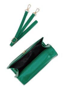 Faux Leather Buckle Detail Convertible Handbag sold by Rainbow