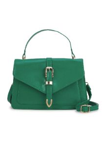 Faux Leather Buckle Detail Convertible Handbag sold by Rainbow