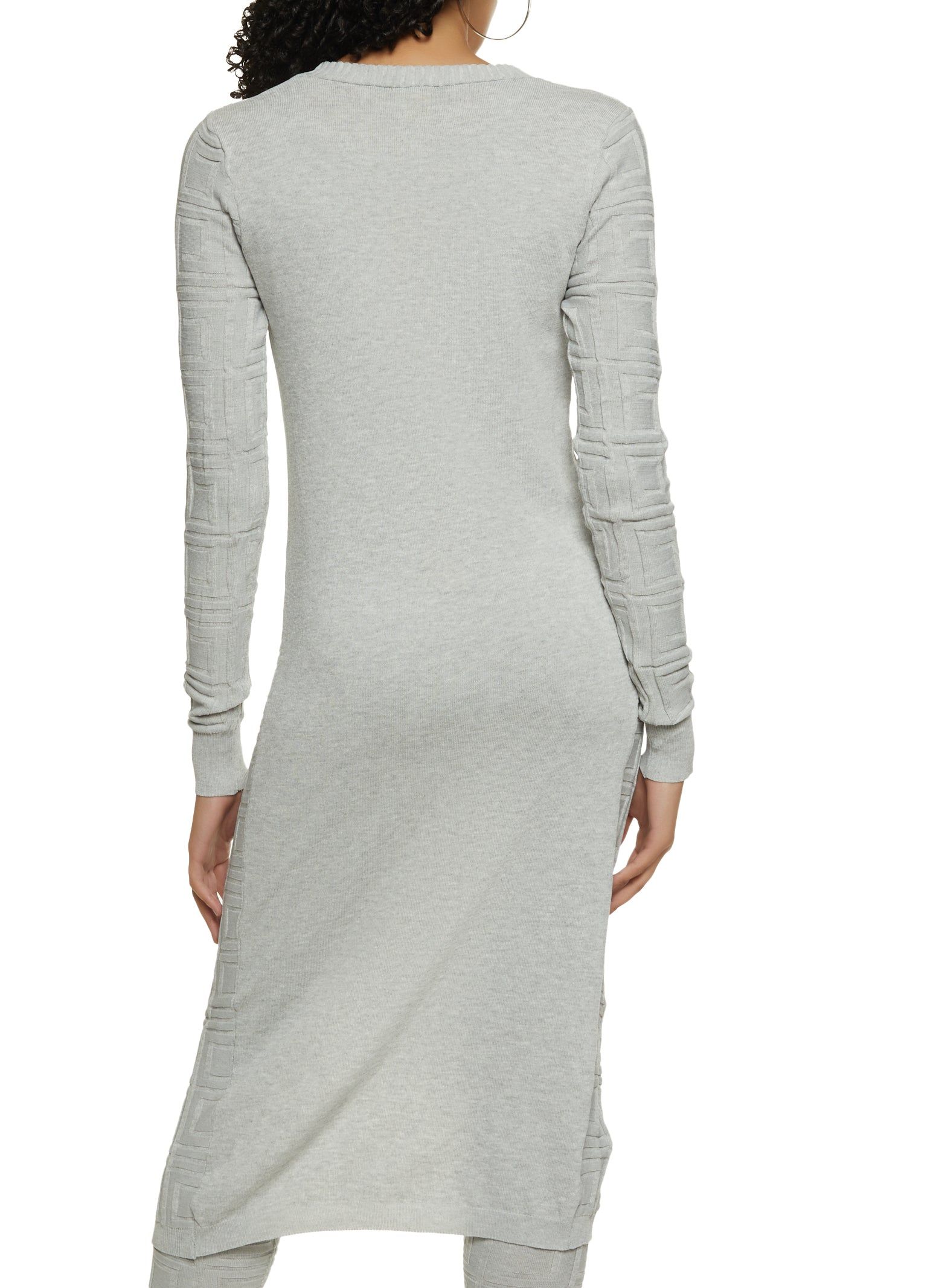 Textured Knit Greek Key Long Cardigan sold by Rainbow product image thumbnail 3