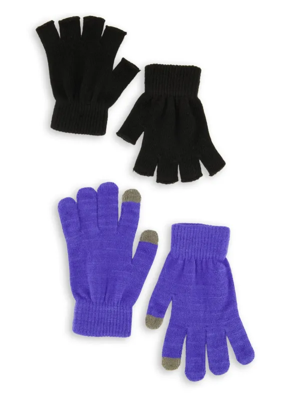 Ribbed Texting Gloves 2 Pack sold by Rainbow