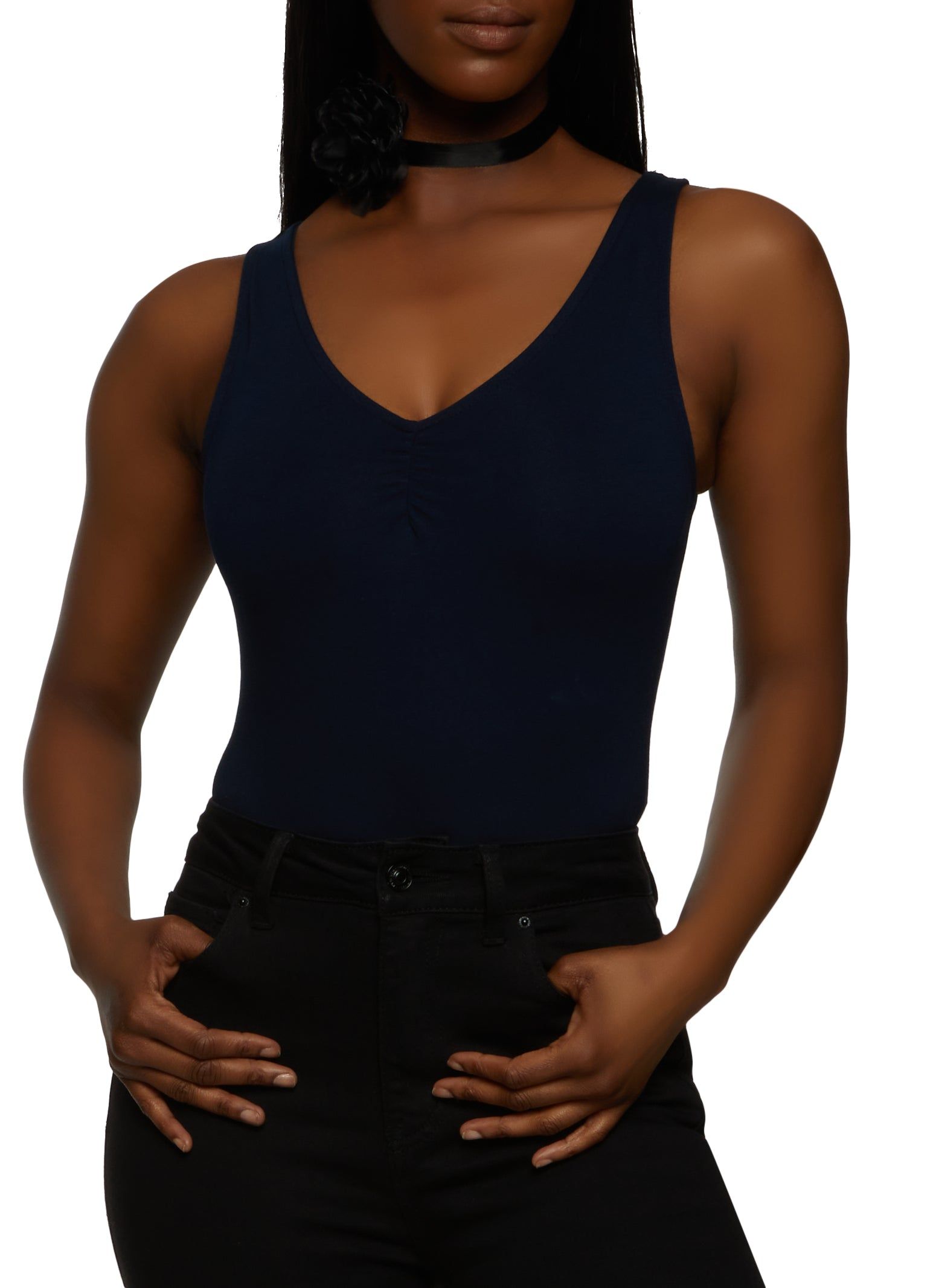 V Neck Ruched Detail Bodysuit sold by Rainbow product image thumbnail 2