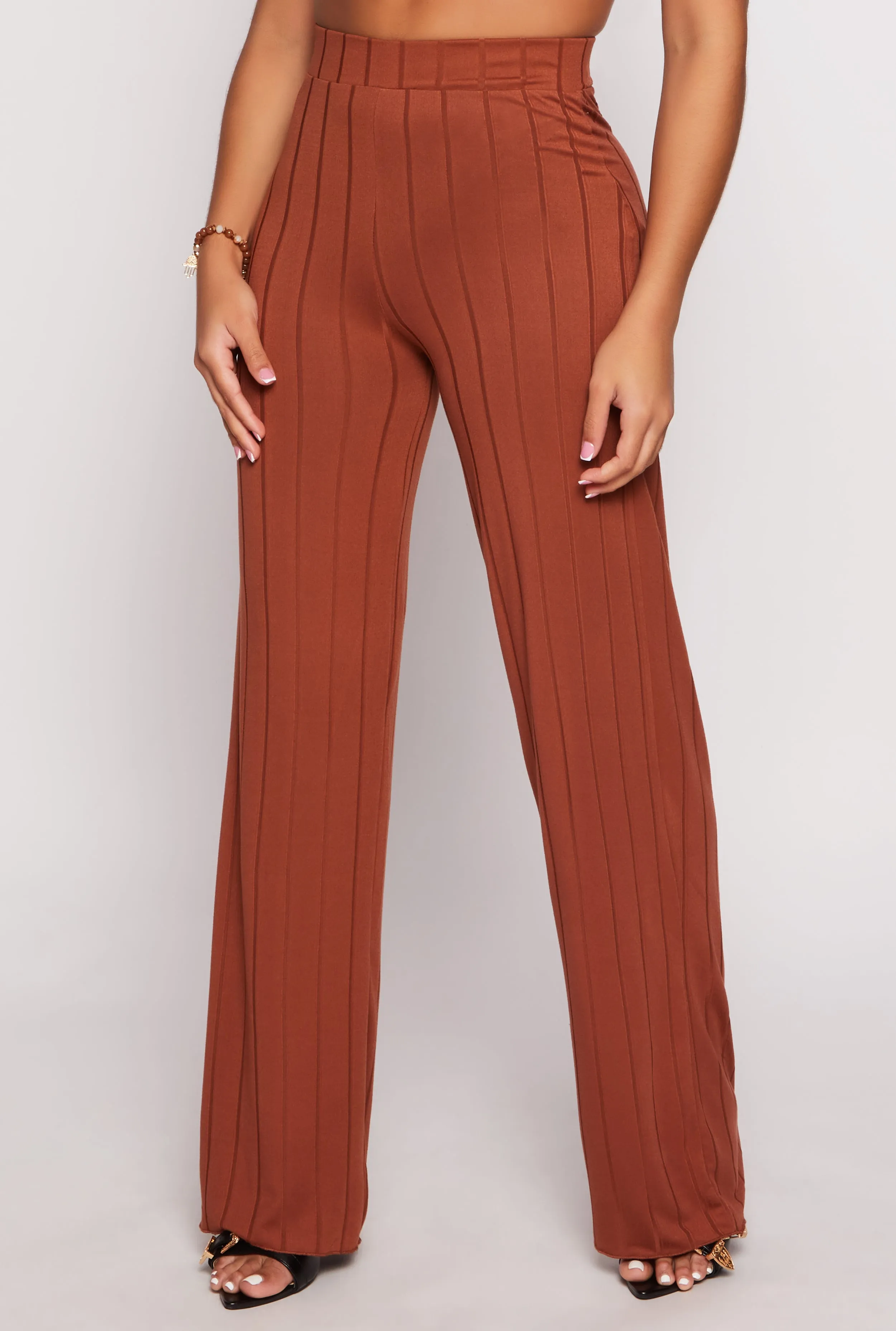 Ribbed High Waisted Wide Leg Pants sold by Rainbow product image thumbnail 2