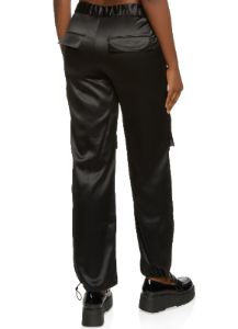 Satin Front Cargo Pocket Pants sold by Rainbow