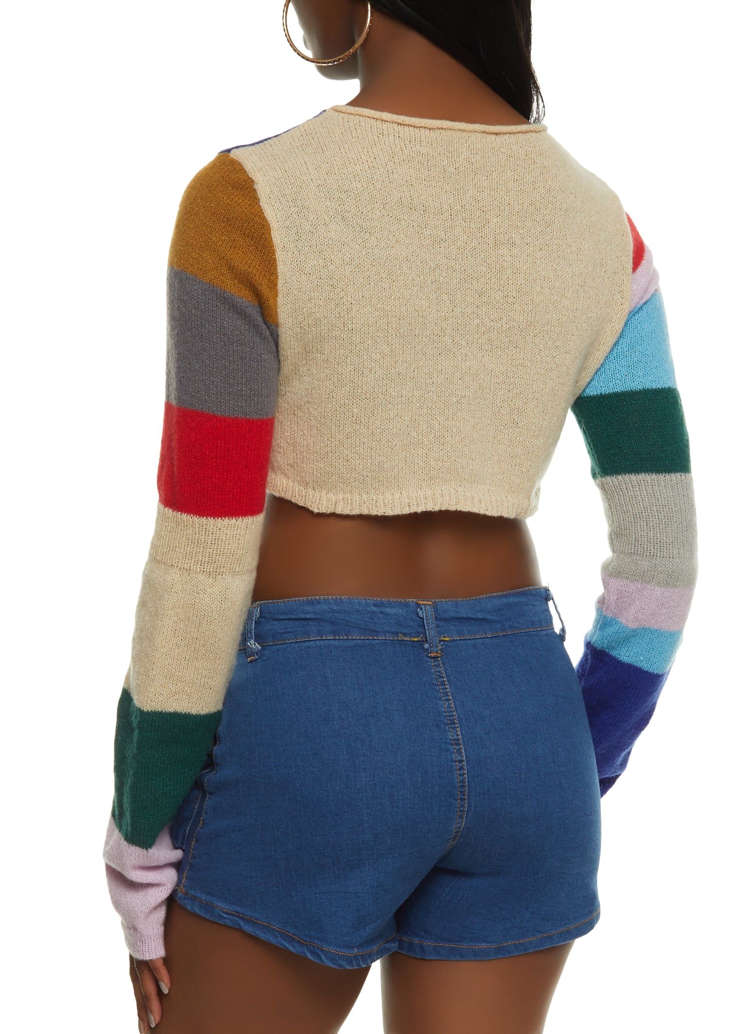 Daisy Color Block Cropped Cardigan sold by Rainbow product image thumbnail 2