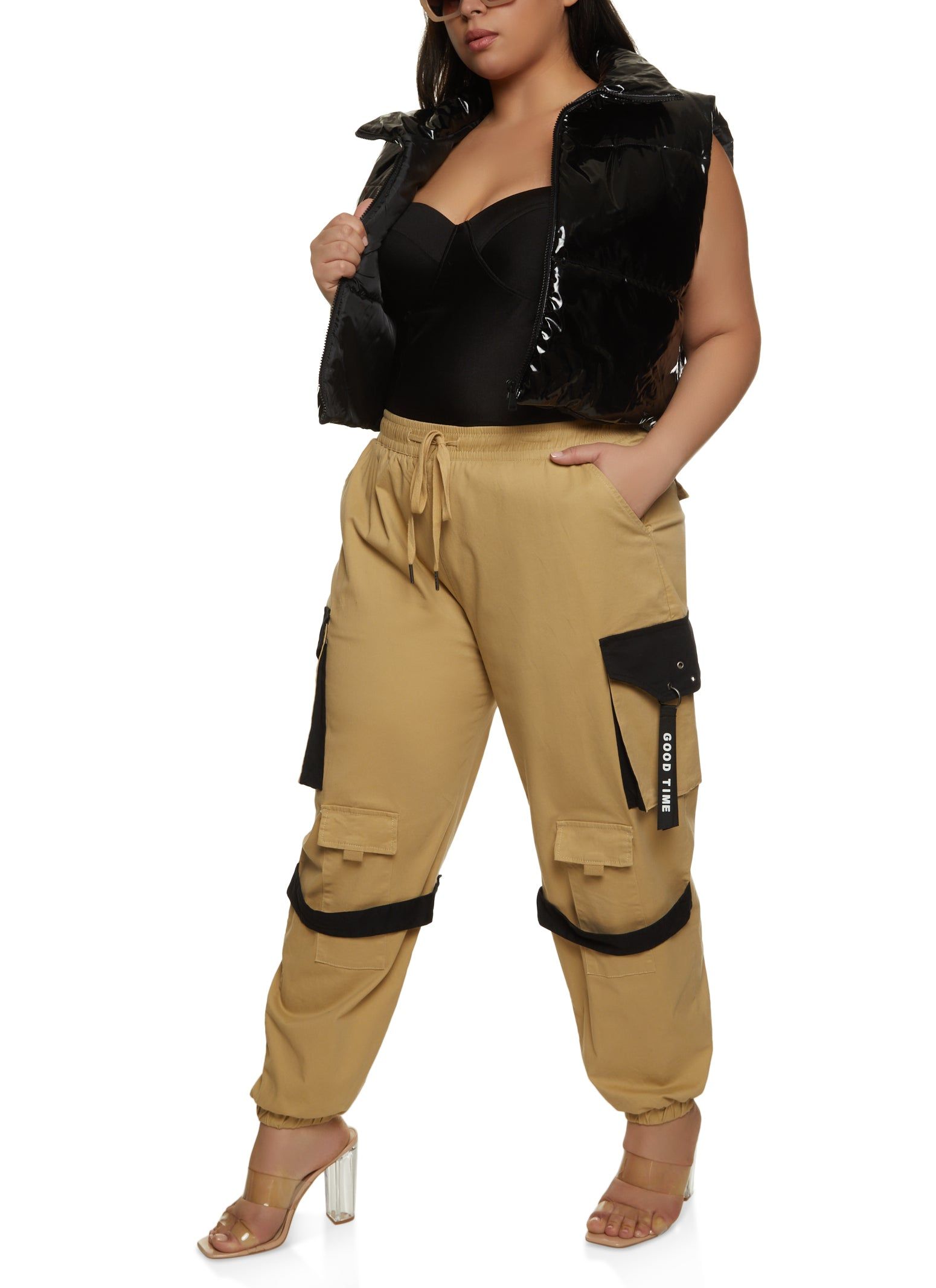 Plus Size High Waist Cargo Joggers sold by Rainbow product image thumbnail 2