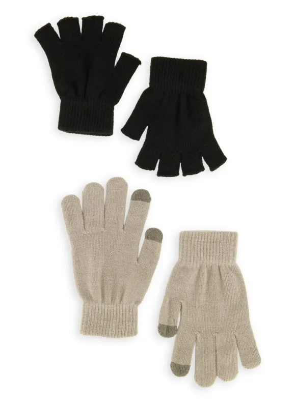 Ribbed Texting Gloves 2 Pack sold by Rainbow